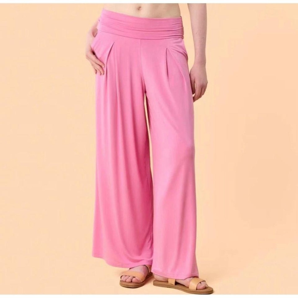 Blogilates Women's Homebody Foldover Wide Leg Pants - S
